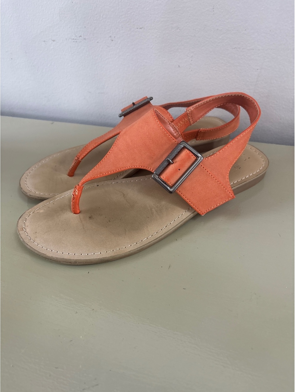 Simply Vera Vera Wang Women's Orange Slingback Sandals Size 9